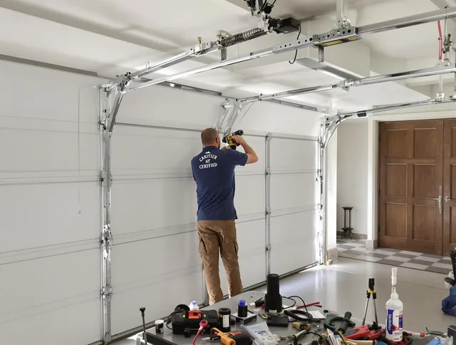 Heath Garage Door Repair certified technician performing precision garage door repair in Heath
